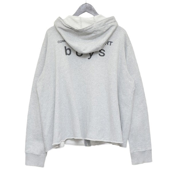 Cotton pile plain cotton rib with logo print バックプリントジップパーカー スウェット W25928