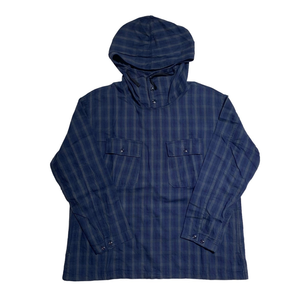 Engineered Garments(エンジニアードガーメンツ) Cagoule Shirt Checkチェックプルオーバーシャツ ネイビー サイズ  S｜【公式】カインドオルオンライン ブランド古着・中古通販【kindal】