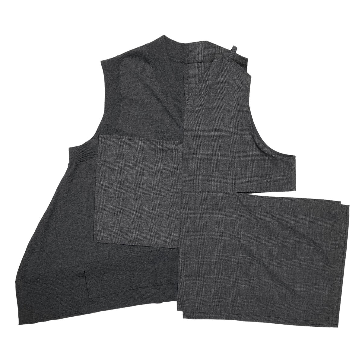 ENFOLD(エンフォルド) WOVEN×KNIT VEST ドッキング変形ベスト／300GA270-0660 300GA270-0660 グレー  サイズ L｜【公式】カインドオルオンライン ブランド古着・中古通販【kindal】