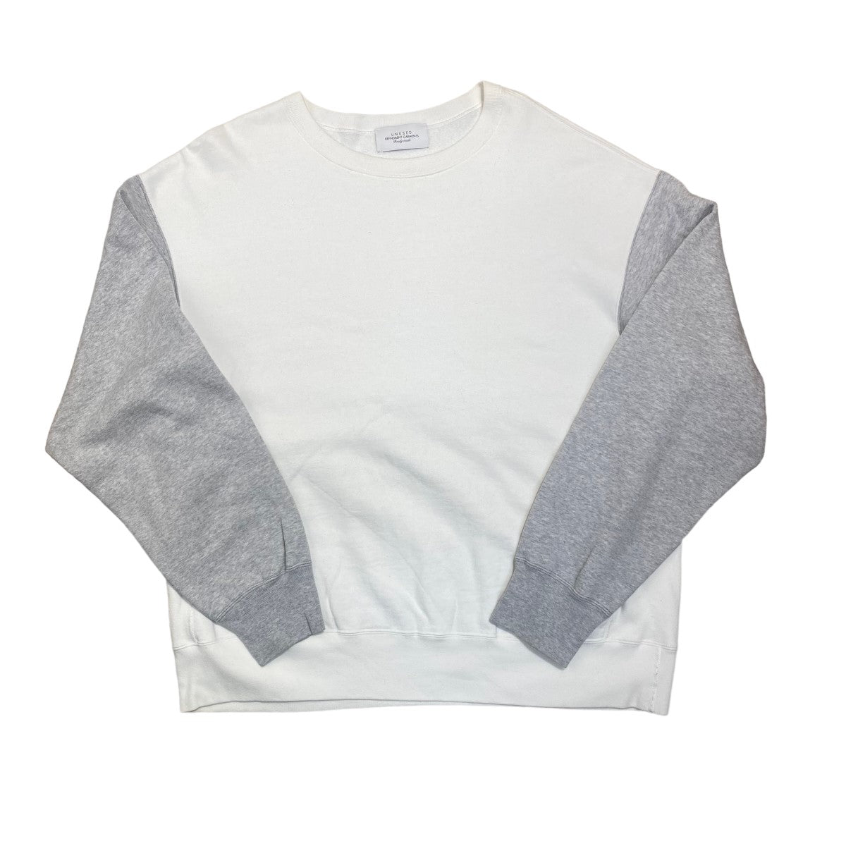 UNUSED(アンユーズド) crew neck sweatクルーネックスウェットUS2100 US2100 ホワイト×グレー サイズ  4｜【公式】カインドオルオンライン ブランド古着・中古通販【kindal】