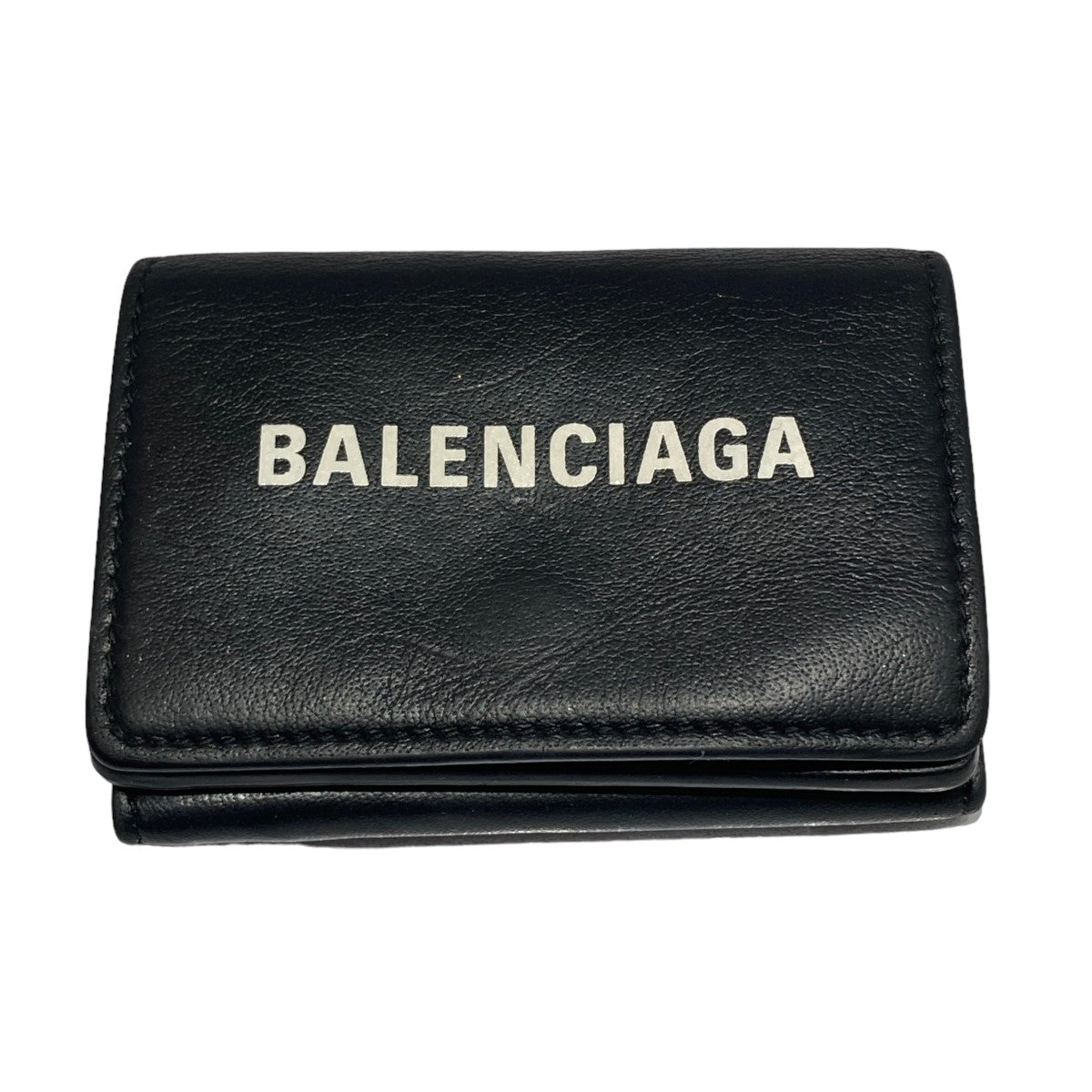 BALENCIAGA(バレンシアガ) レザー三つ折り財布コンパクトウォレット505055 505055 ブラック｜【公式】カインドオルオンライン  ブランド古着・中古通販【kindal】