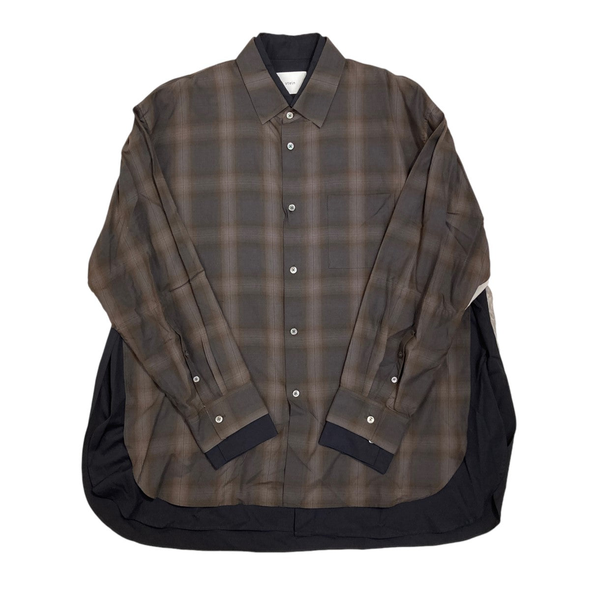 stein(シュタイン) OVERSIZED LAYERED SHIRTレイヤード チェック長袖シャツST.547-2 ST.547-2 ブラウン  サイズ S｜【公式】カインドオルオンライン ブランド古着・中古通販【kindal】