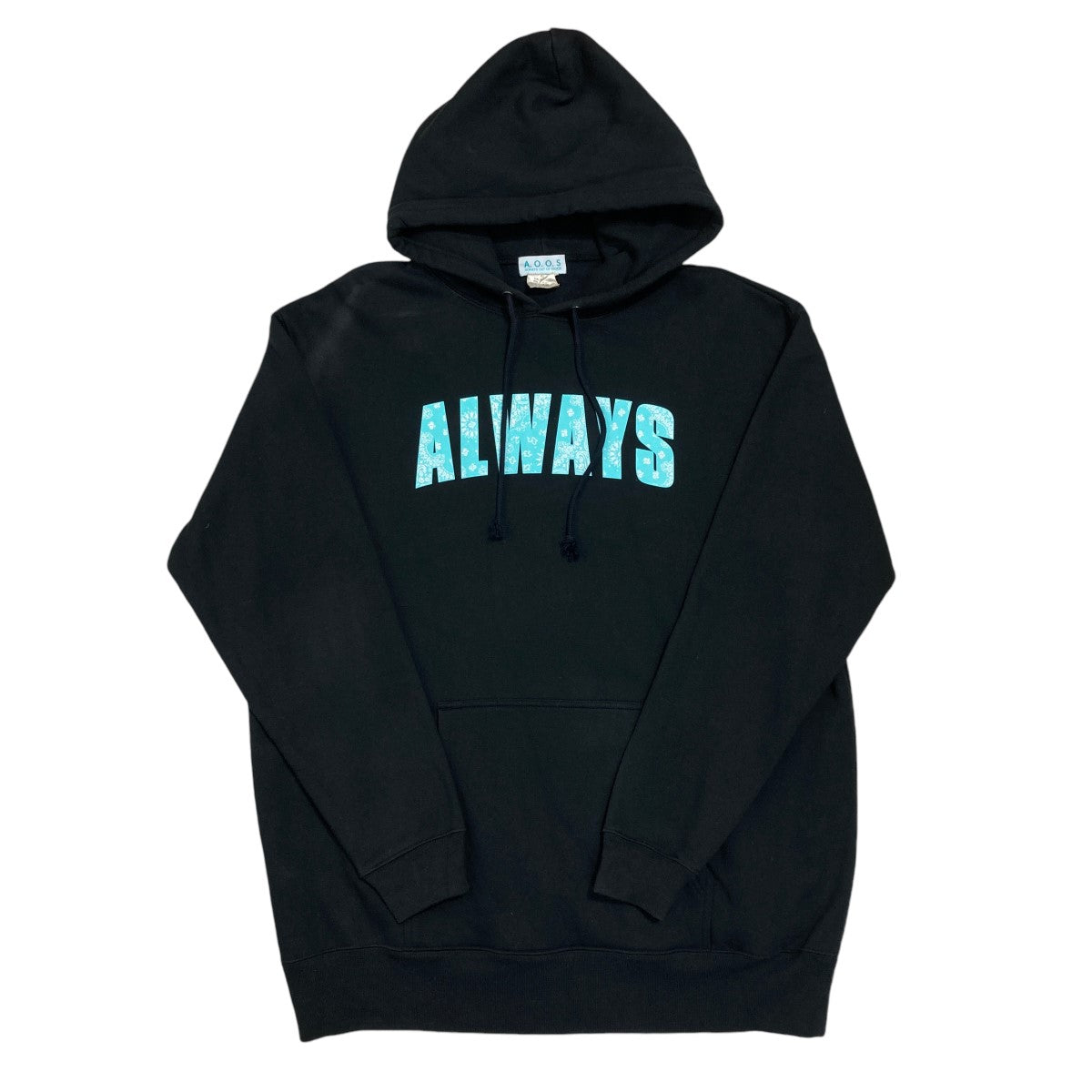 ALWAYS OUT OF STOCK(オールウェイズアウトオブストック) ALWAYS ロゴプリントプルオーバーパーカー ブラック サイズ  XL｜【公式】カインドオルオンライン ブランド古着・中古通販【kindal】