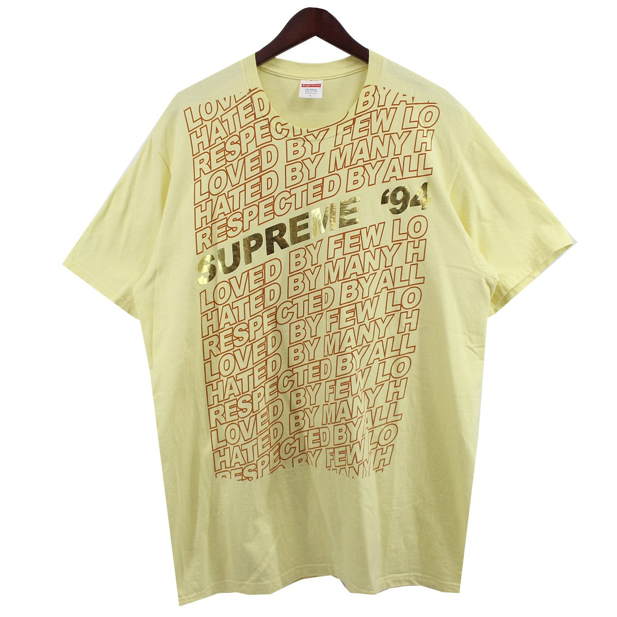 SUPREME(シュプリーム) 22SS Respected Tee ロゴ リスペクト Tシャツ イエロー サイズ L｜【公式】カインドオルオンライン  ブランド古着・中古通販【kindal】