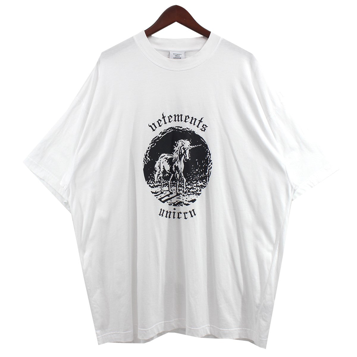 VETEMENTS(ヴェトモン) 22SS Double Unicorn T-shirt ロゴ ダブル ユニコーン Tシャツ UE52TR200W  ホワイト サイズ 15｜【公式】カインドオルオンライン ブランド古着・中古通販【kindal】