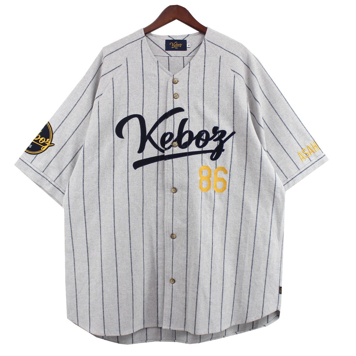 KEBOZ(ケボズ) FREAK’S STORE 別注 BASEBALLL SHIRT ベースボールシャツ 213-1037 グレー サイズ  16｜【公式】カインドオルオンライン ブランド古着・中古通販【kindal】