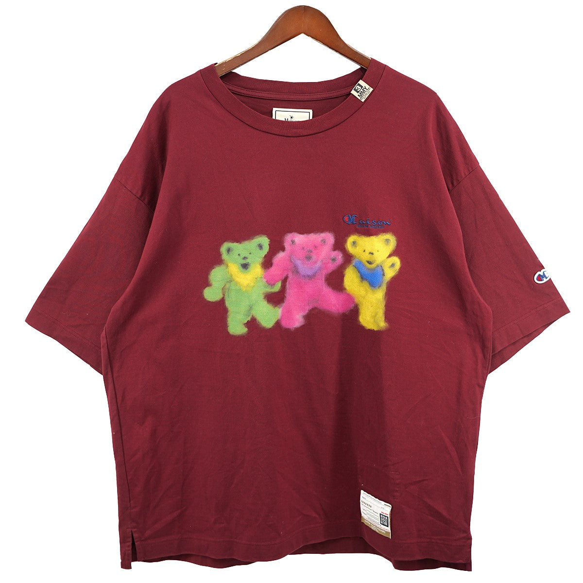 Maison MIHARA YASUHIRO(メゾンミハラヤスヒロ) 22AW Bears printed Tee ベアーズ プリント Tシャツ  A09TS694 定価23100円 バーガンディ調 サイズ 15｜【公式】カインドオルオンライン ブランド古着・中古通販【kindal】