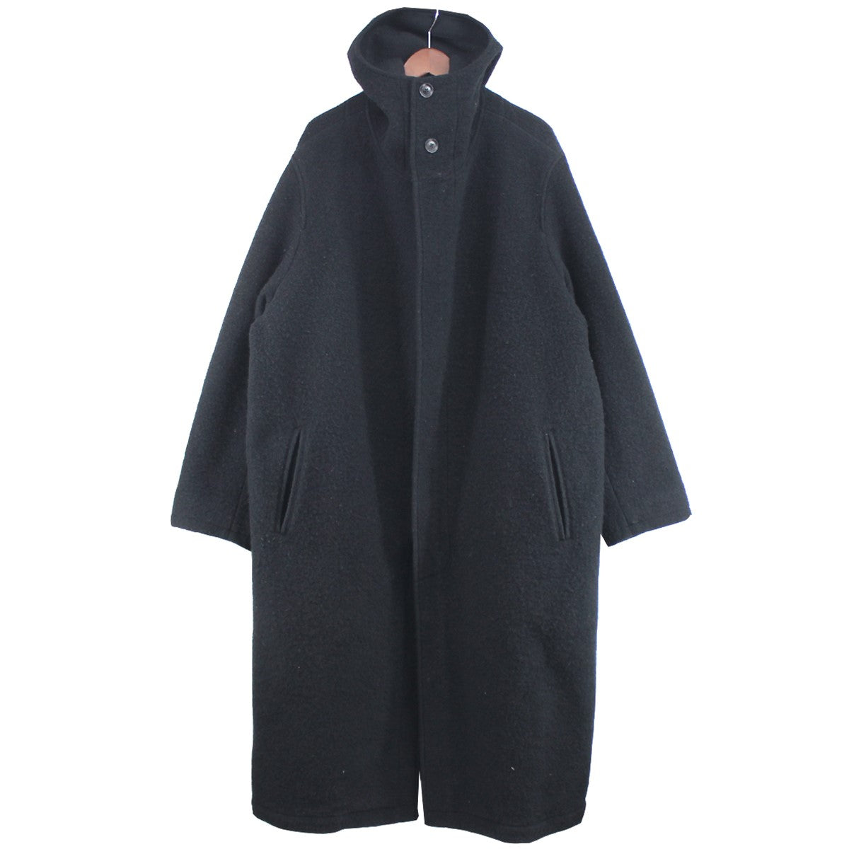 YOHJI YAMAMOTO pour homme(ヨウジヤマモトプールオム) 21AW W／PE SHRINK HOODED FASTENER  COAT フードコート HX-C07-125 ブラック サイズ 1｜【公式】カインドオルオンライン ブランド古着・中古通販【kindal】