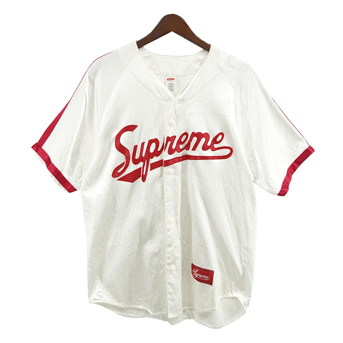 SUPREME(シュプリーム) 17SS Satin Baseball Jersey ロゴ サテン ジャージー ベースボールシャツ ホワイト サイズ  14｜【公式】カインドオルオンライン ブランド古着・中古通販【kindal】