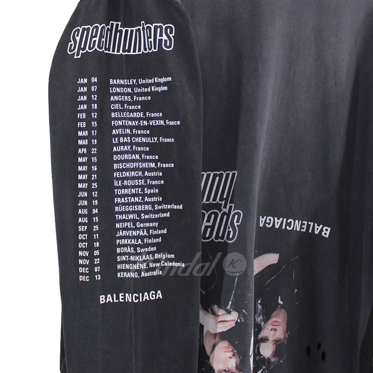 BALENCIAGA 古着・中古 22AW SPEED HUNTER UP SIDE DOWN L/S TEE ロゴ ロンT