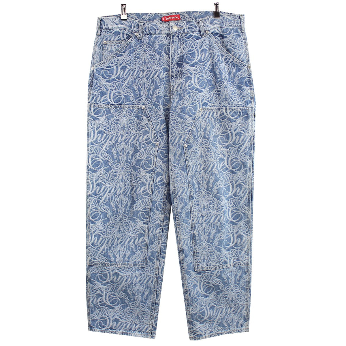 SUPREME(シュプリーム) 22AW Script Jacquard Double Knee Denim Painter Pan ブルー サイズ  14｜【公式】カインドオルオンライン ブランド古着・中古通販【kindal】