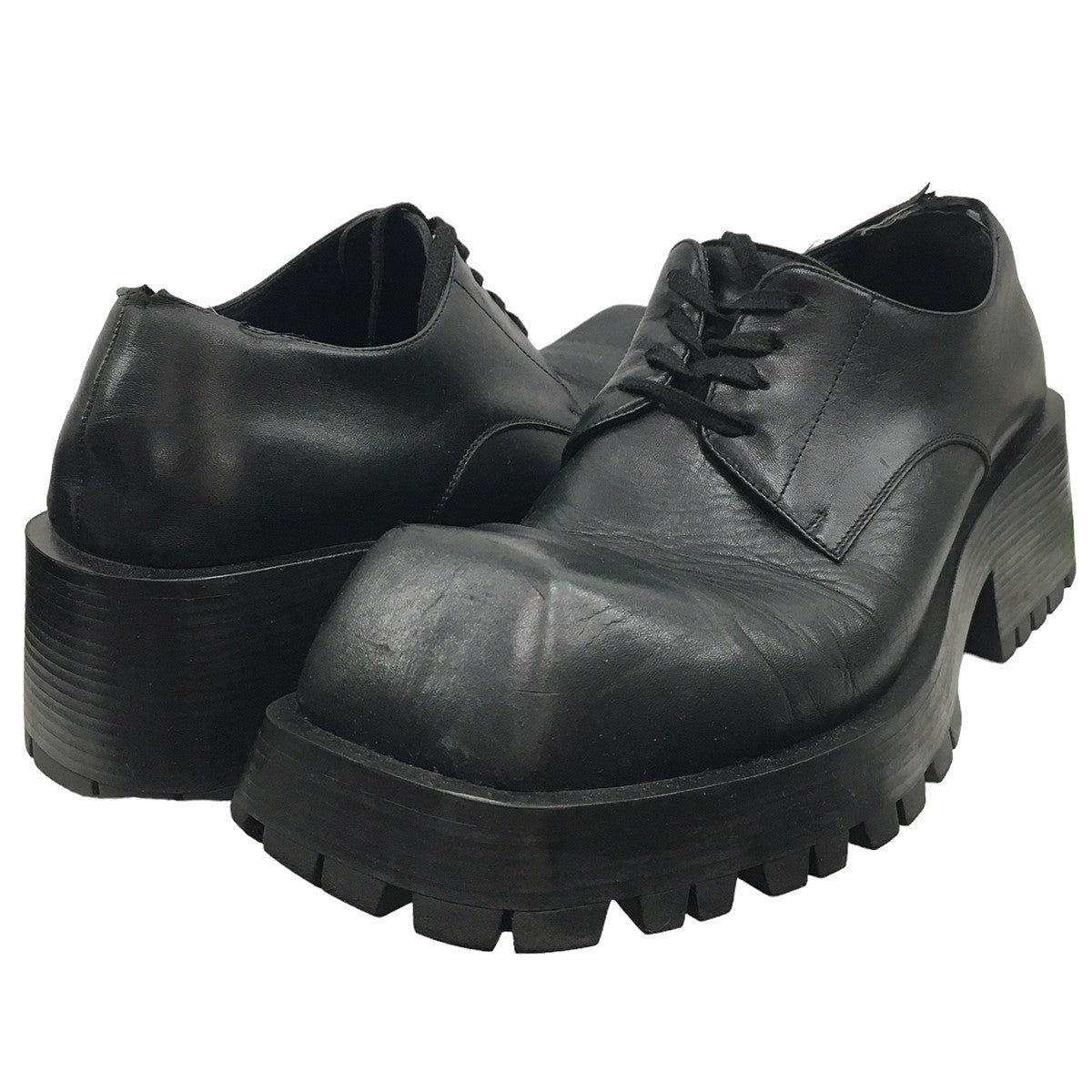 BALENCIAGA(バレンシアガ) Trooper Derbey Shoes 678410 トルーパー ダービー レザーシューズ 678410  ブラック サイズ 14｜【公式】カインドオルオンライン ブランド古着・中古通販【kindal】