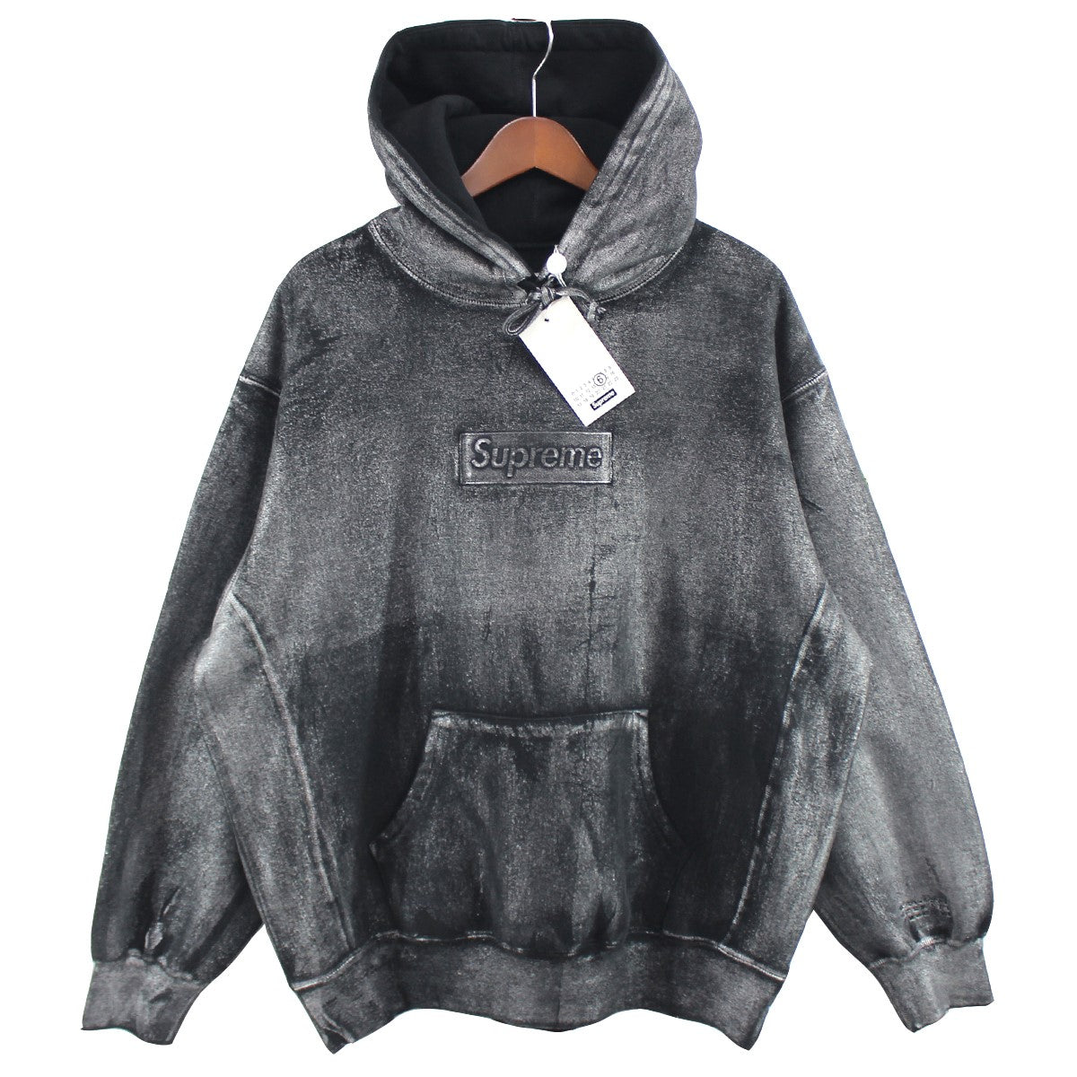SUPREME × MM6 Maison Margiela 24SS MM6 Foil Box Logo Hooded Sweatshirt パーカー  ブラック サイズ 14｜【公式】カインドオルオンライン ブランド古着・中古通販【kindal】