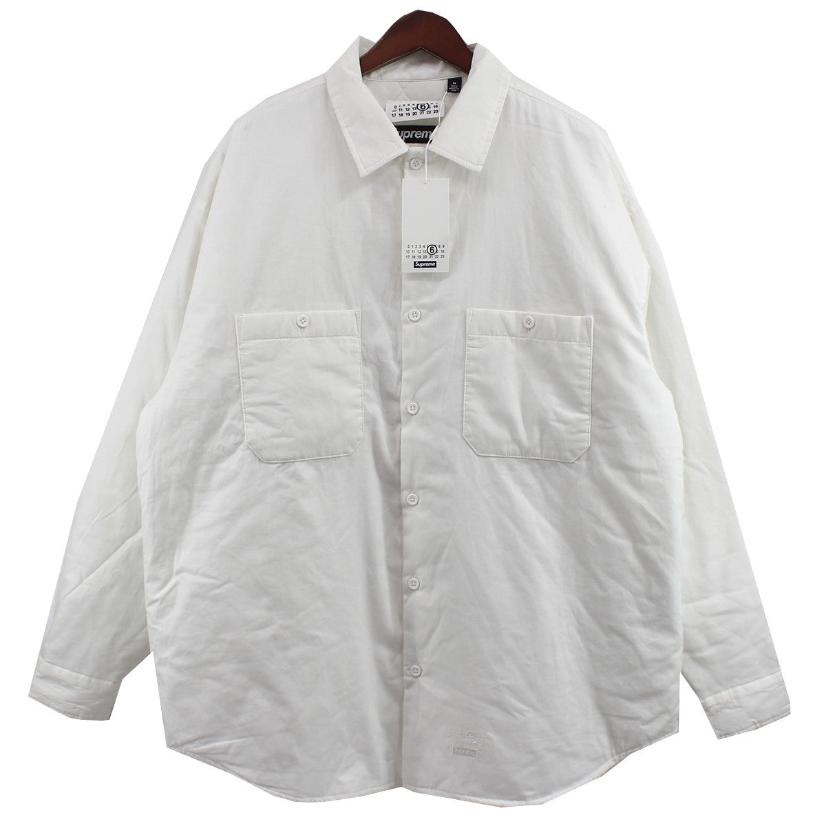 SUPREME × MM6 Maison Margiela 24SS MM6 Maison Margiela Padded Shirt ロゴ  パデットシャツ ホワイト サイズ 14｜【公式】カインドオルオンライン ブランド古着・中古通販【kindal】