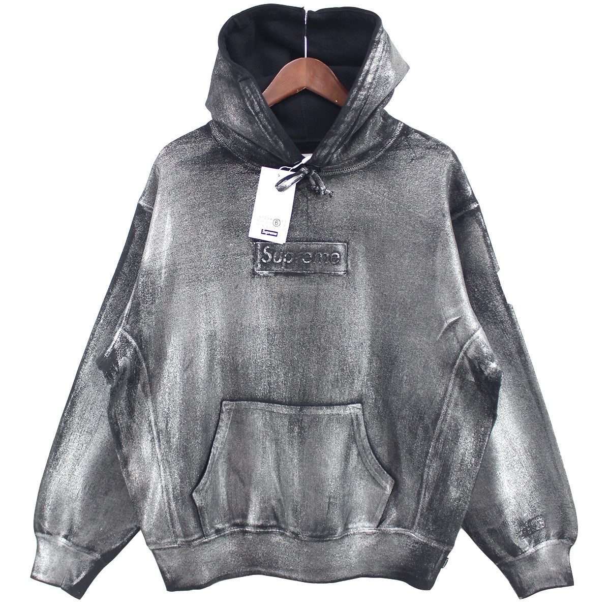 SUPREME × MM6 Maison Margiela 24SS MM6 Foil Box Logo Hooded Sweatshirt パーカー  ブラック サイズ 14｜【公式】カインドオルオンライン ブランド古着・中古通販【kindal】