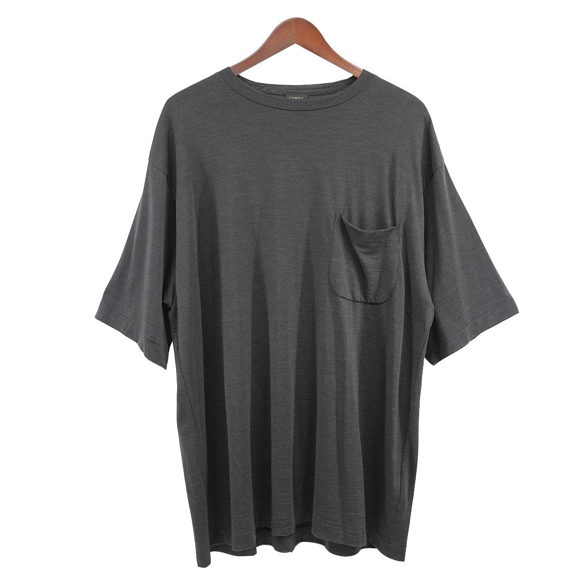 COMOLI(コモリ) 22SS ウール天竺 Tシャツ V01-05007 チャコール グレー 