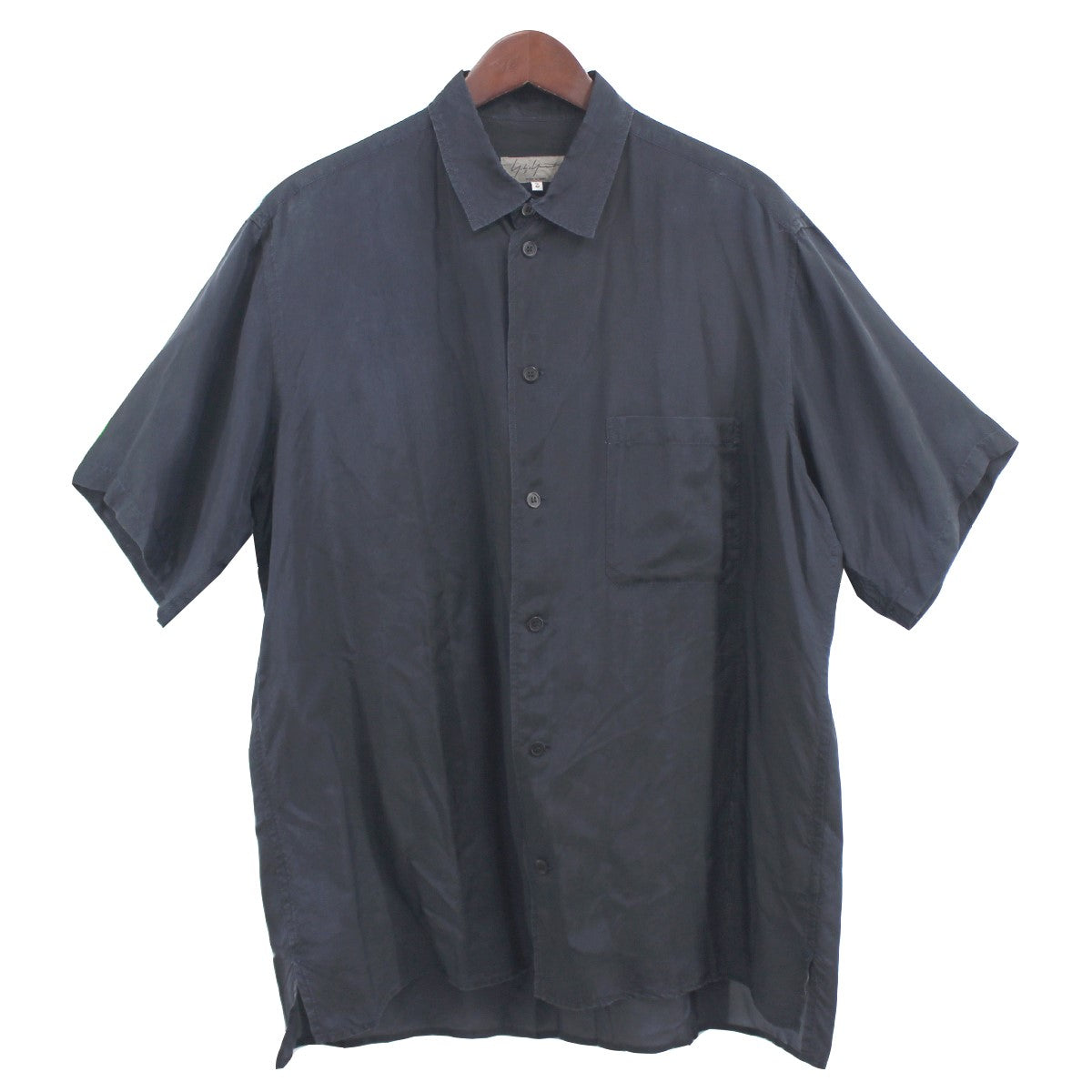 YOHJI YAMAMOTO pour homme(ヨウジヤマモトプールオム) 17SS Cupro Shirt キュプラ シャツ 半袖シャツ  HD-B49-216 ネイビー サイズ 15｜【公式】カインドオルオンライン ブランド古着・中古通販【kindal】