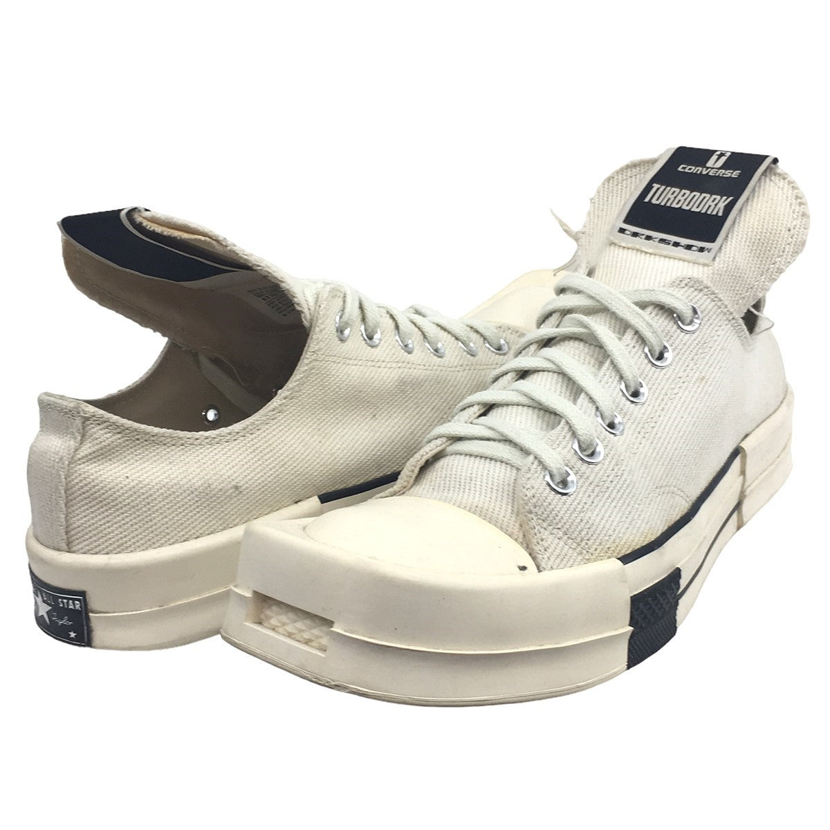 DRKSHDW Rick Owens(ダークシャドウ リックオウエンス) TURBODRK OX ターボダーク スニーカー DC02AX766  CTDR1/ G40766-CTD78U アイボリー調 サイズ 8 1/2 (約27CM)｜【公式】カインドオルオンライン ...