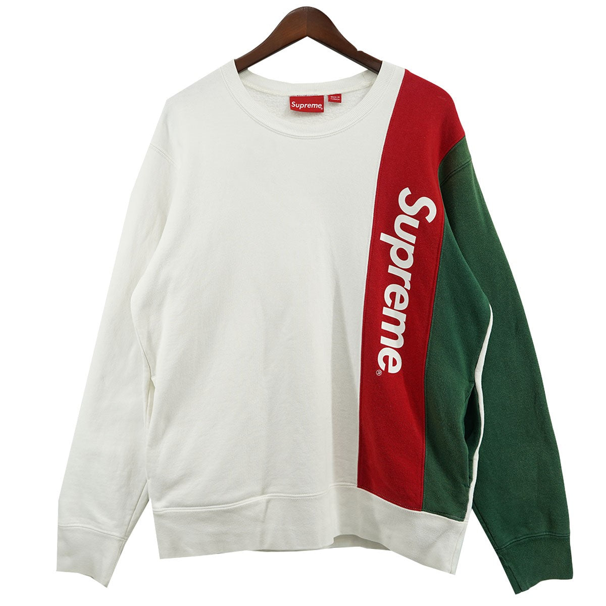 Supreme(シュプリーム) 16SS Panelled Crewneck ロゴ パネルド クルーネック スウェット トレーナー ホワイト サイズ  M｜【公式】カインドオルオンライン ブランド古着・中古通販【kindal】