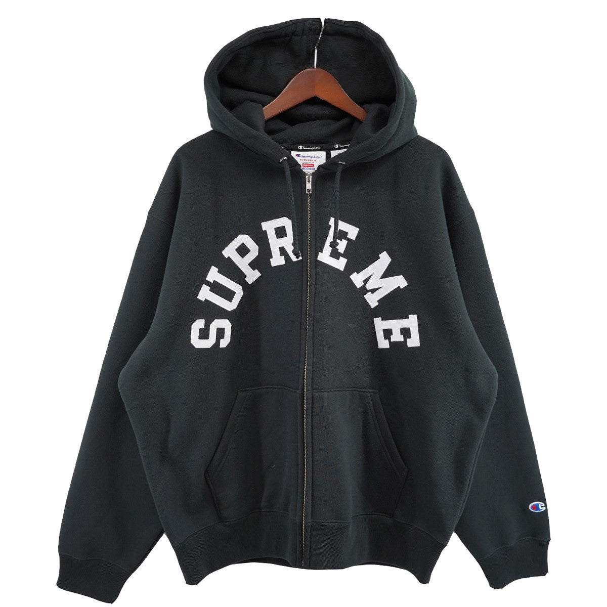 Supreme×Champion 24SSChampion Zip Up Hooded Sweatshirt アーチロゴ ジップ パーカー ブラック  サイズ 17｜【公式】カインドオルオンライン ブランド古着・中古通販【kindal】