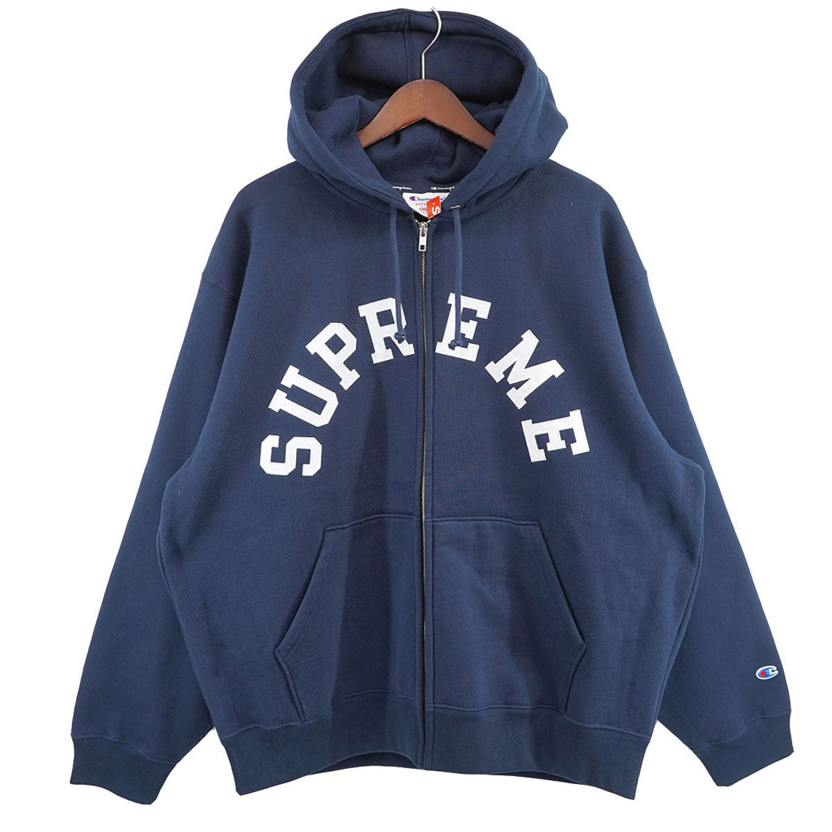 Supreme(シュプリーム) 24SS Champion Zip Up Hooded Sweatshirt アーチ ロゴ パーカー ネイビー サイズ  16｜【公式】カインドオルオンライン ブランド古着・中古通販【kindal】