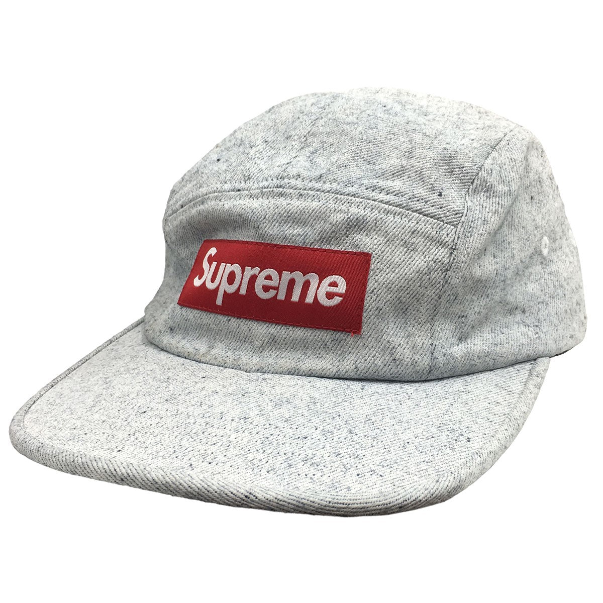 Supreme(シュプリーム) 24SS Coated Denim Camp Cap ロゴ コーティング 加工 デニム キャップ ブランド表記  ホワイト 実物ブルーグレー調 サイズ 16｜【公式】カインドオルオンライン ブランド古着・中古通販【kindal】