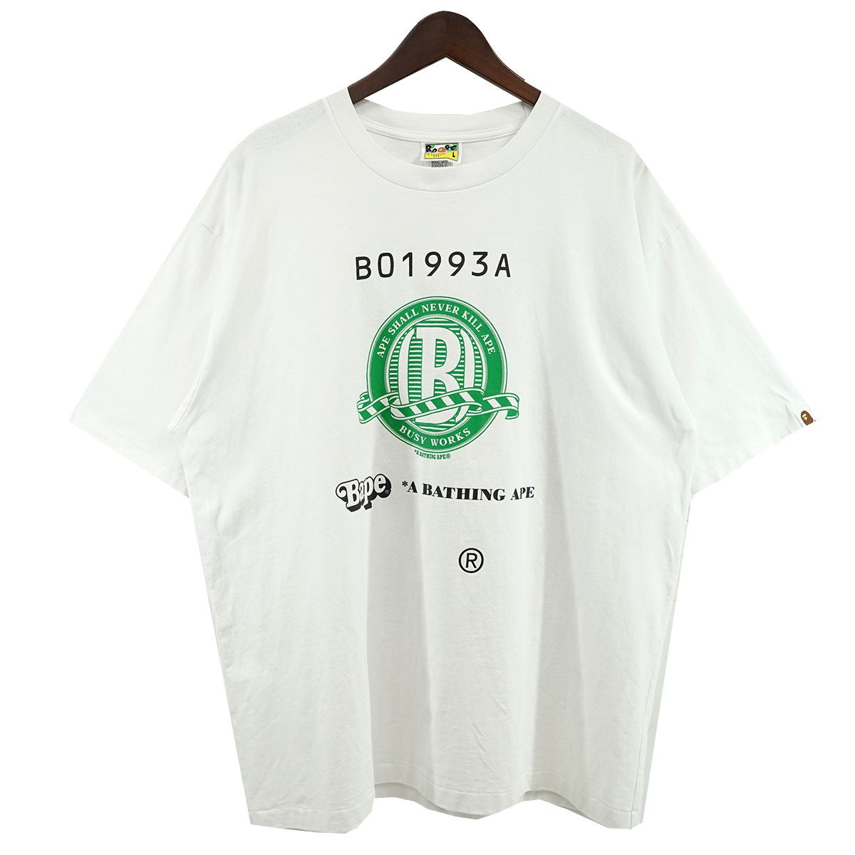 A BATHING APE(アベイシングエイプ) ape shall never kill ape ロゴ Tシャツ 001TEG801084X  ホワイト サイズ L｜【公式】カインドオルオンライン ブランド古着・中古通販【kindal】