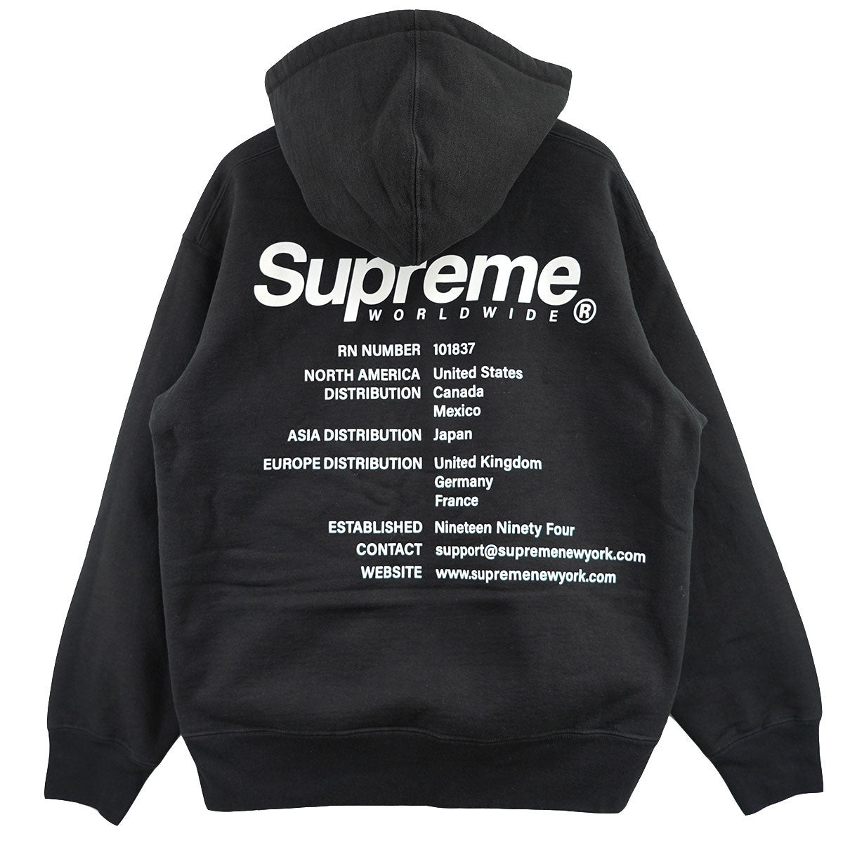 Supreme(シュプリーム) 23SS Worldwide Hooded Sweatshirt ワールドワイド ロゴ パーカー ブラック サイズ  M｜【公式】カインドオルオンライン ブランド古着・中古通販【kindal】