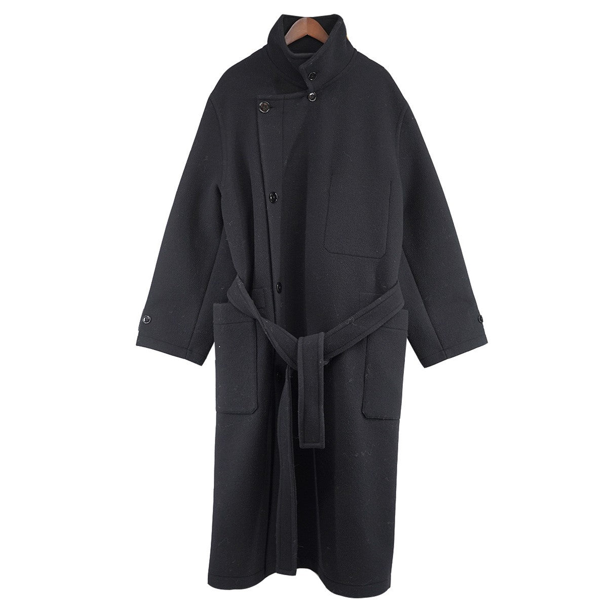 LEMAIRE(ルメール) 23AW WRAP COAT ウール ラップコート CO1037 LF1116 定価225000円 ブラック サイズ  M｜【公式】カインドオルオンライン ブランド古着・中古通販【kindal】