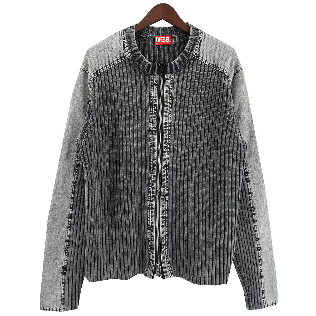 DIESEL by Glenn Martens(ディーゼル グレン・マーティンス) 24AW k-matty ダブルジップ タイニー Dロゴ ジップ  ニット 定価68200円 A17464 グレー サイズ L｜【公式】カインドオルオンライン ブランド古着・中古通販【kindal】