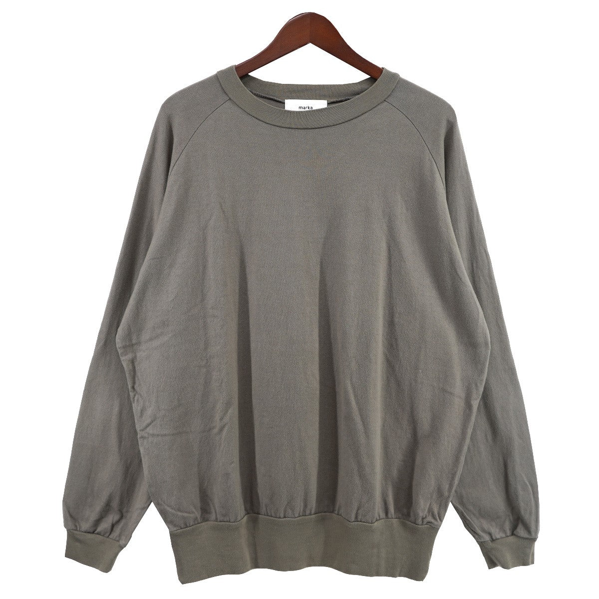 MARKA(マーカ) Crew Neck 30 ／2 Combed Cotton Knit Brushed ロンT M20C-19CS01C  定価15400円 オリーブ調 サイズ 1｜【公式】カインドオルオンライン ブランド古着・中古通販【kindal】