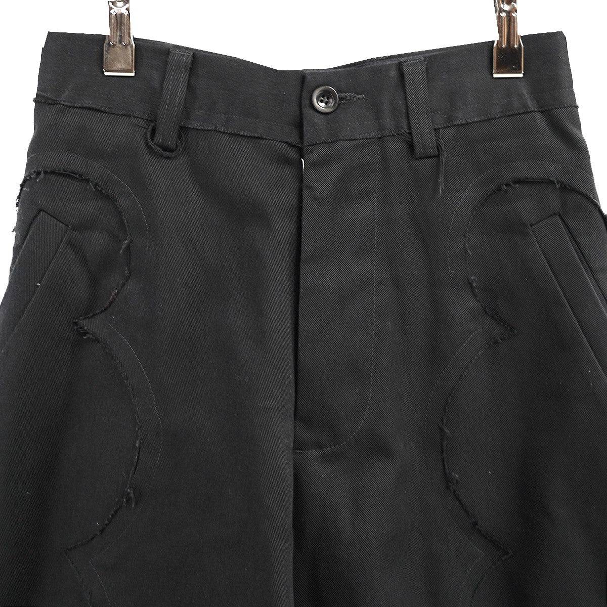 Maison Margiela 24SS Yoke Shorts Blackヨーク ワイド バギー ショーツ 四つ糸 フォーステッチ ハーフパンツ 古着・中古-4枚目のアイテム画像