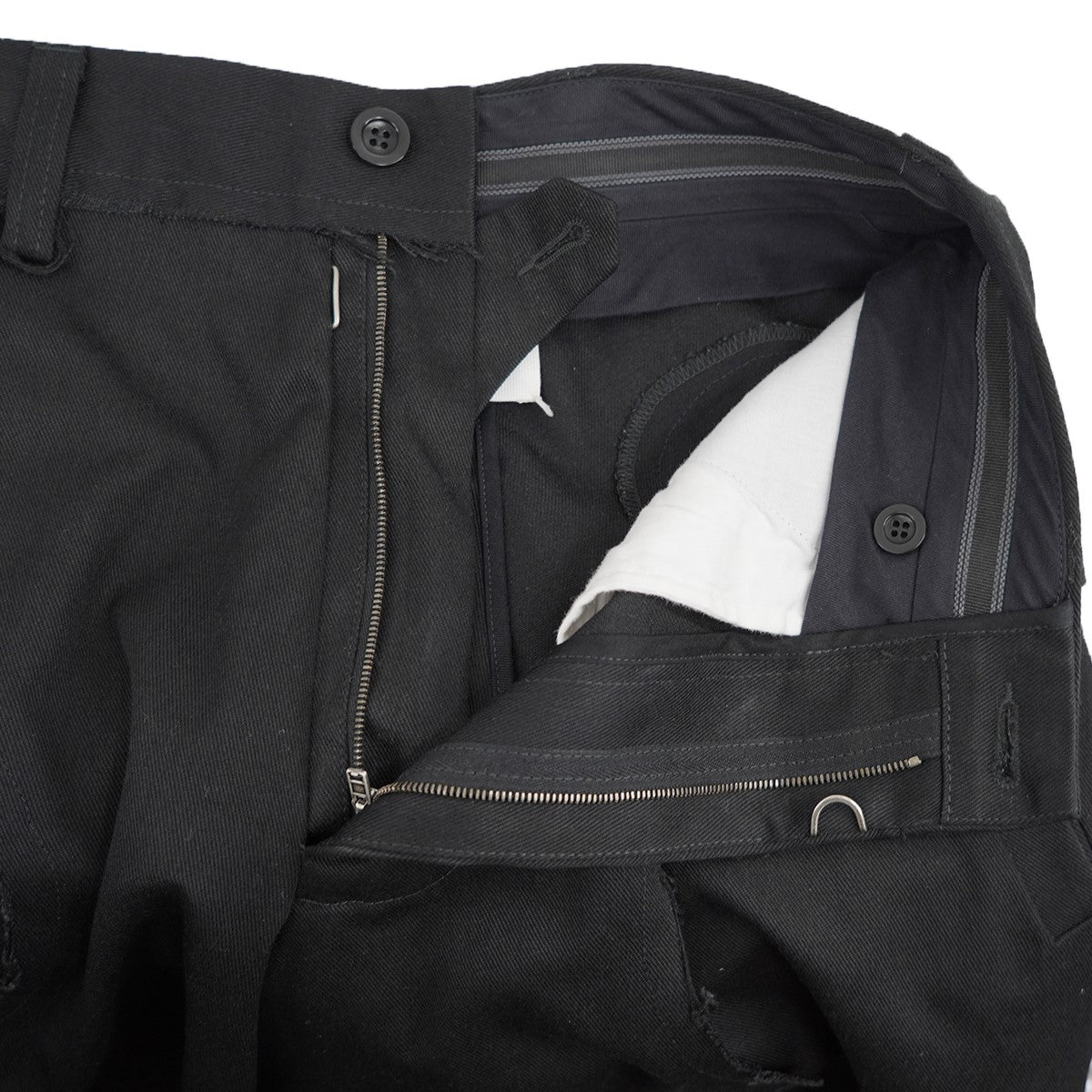 Maison Margiela 24SS Yoke Shorts Blackヨーク ワイド バギー ショーツ 四つ糸 フォーステッチ ハーフパンツ 古着・中古-6枚目のアイテム画像