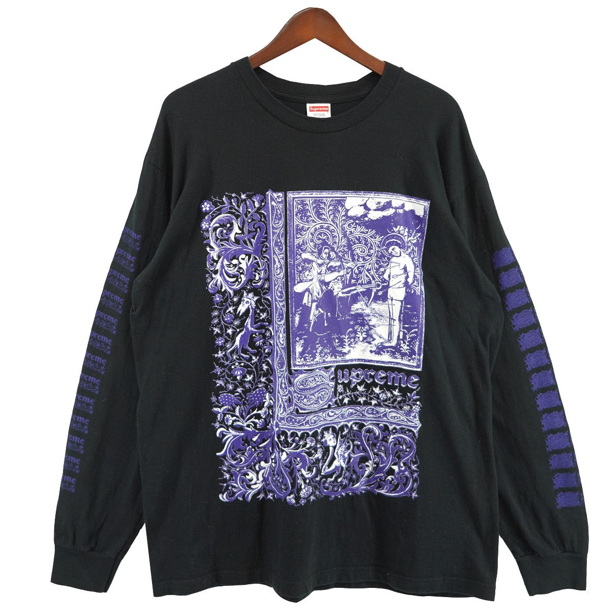 Supreme(シュプリーム) 24SS Saint Sebastian L／S Teeセイント セント セバスチャン スリーブロゴ 袖ロゴ ロンT  長袖Tシャツ ロングスリーブ Tシャツ ブラック サイズ L｜【公式】カインドオルオンライン ブランド古着・中古通販【kindal】