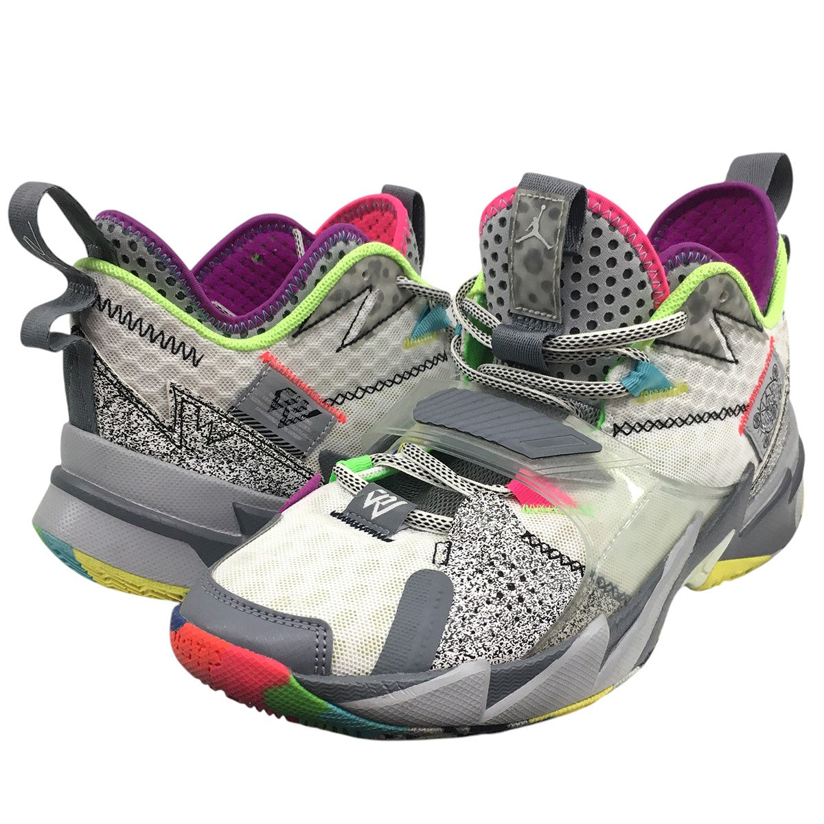 NIKE Why Not Zer0.3 White/Greyジョーダン ワイノットゼロ.3 スニーカー シューズ 靴 古着・中古-1枚目のアイテム画像