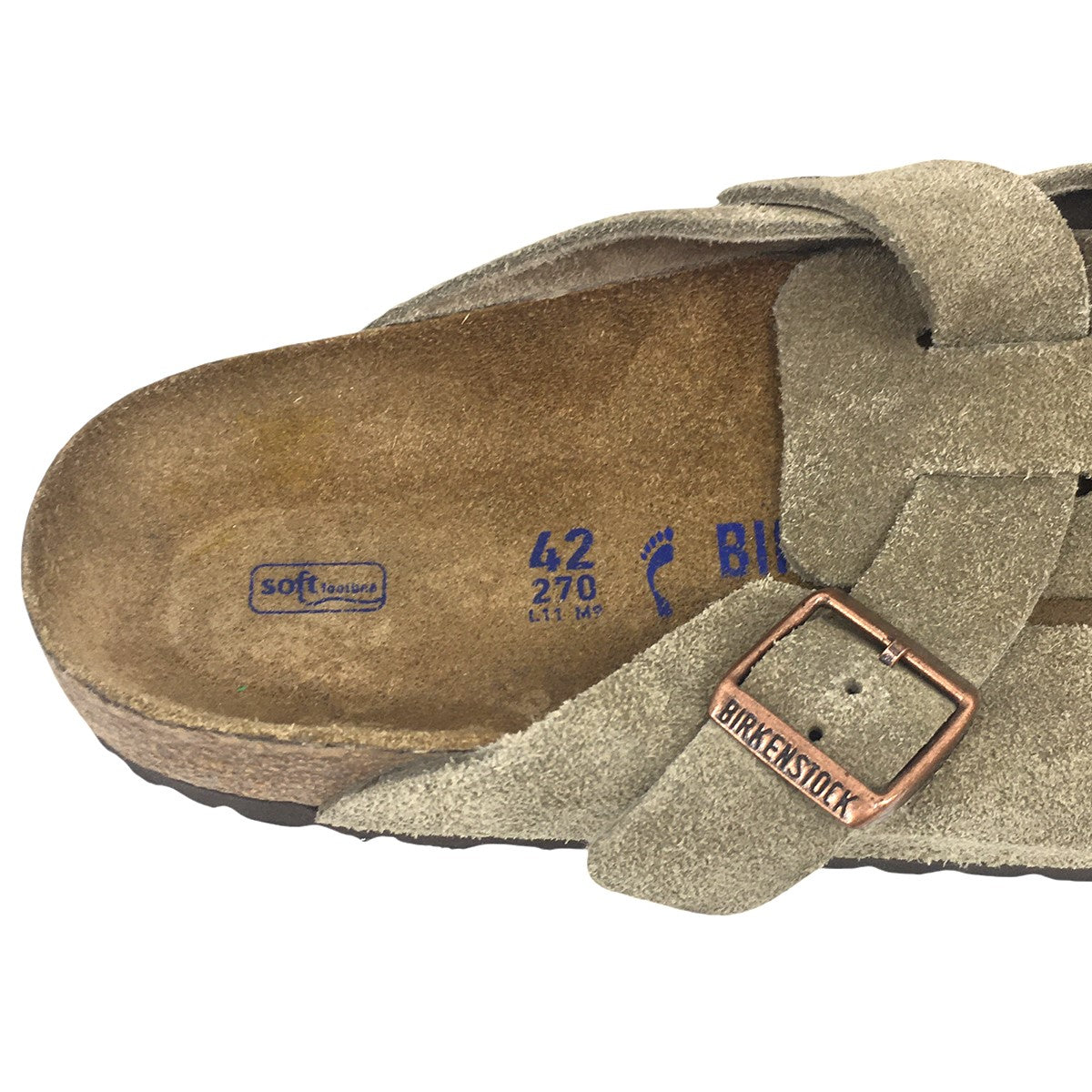 BIRKENSTOCK BOSTON ボストン レザー スウェード サンダル 靴 古着・中古-7枚目のアイテム画像