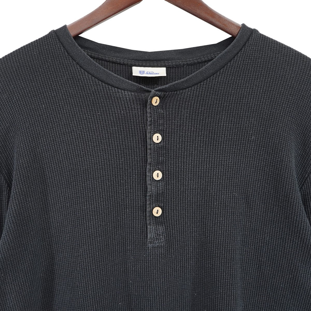 Schiesser ヘンリーネック ロングスリーブ ロンT 長袖Tシャツ 古着・中古-3枚目のアイテム画像