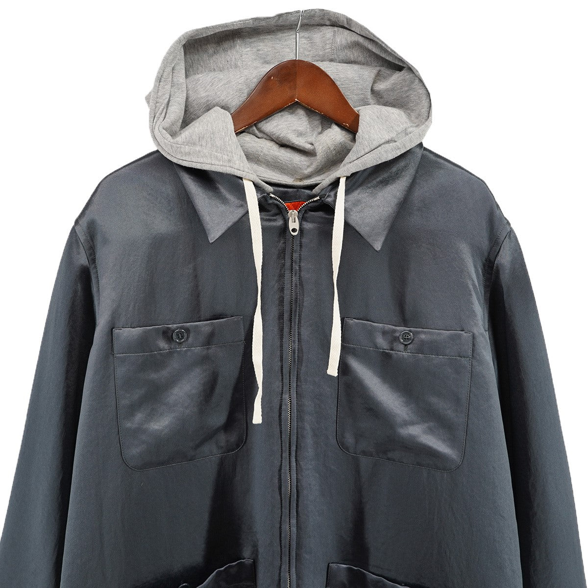 GUCCI WORLD WIDE ロゴワッペン フード付き パデッド 中綿入り ジップアップ シャツ ジャケット 古着・中古-2枚目のアイテム画像