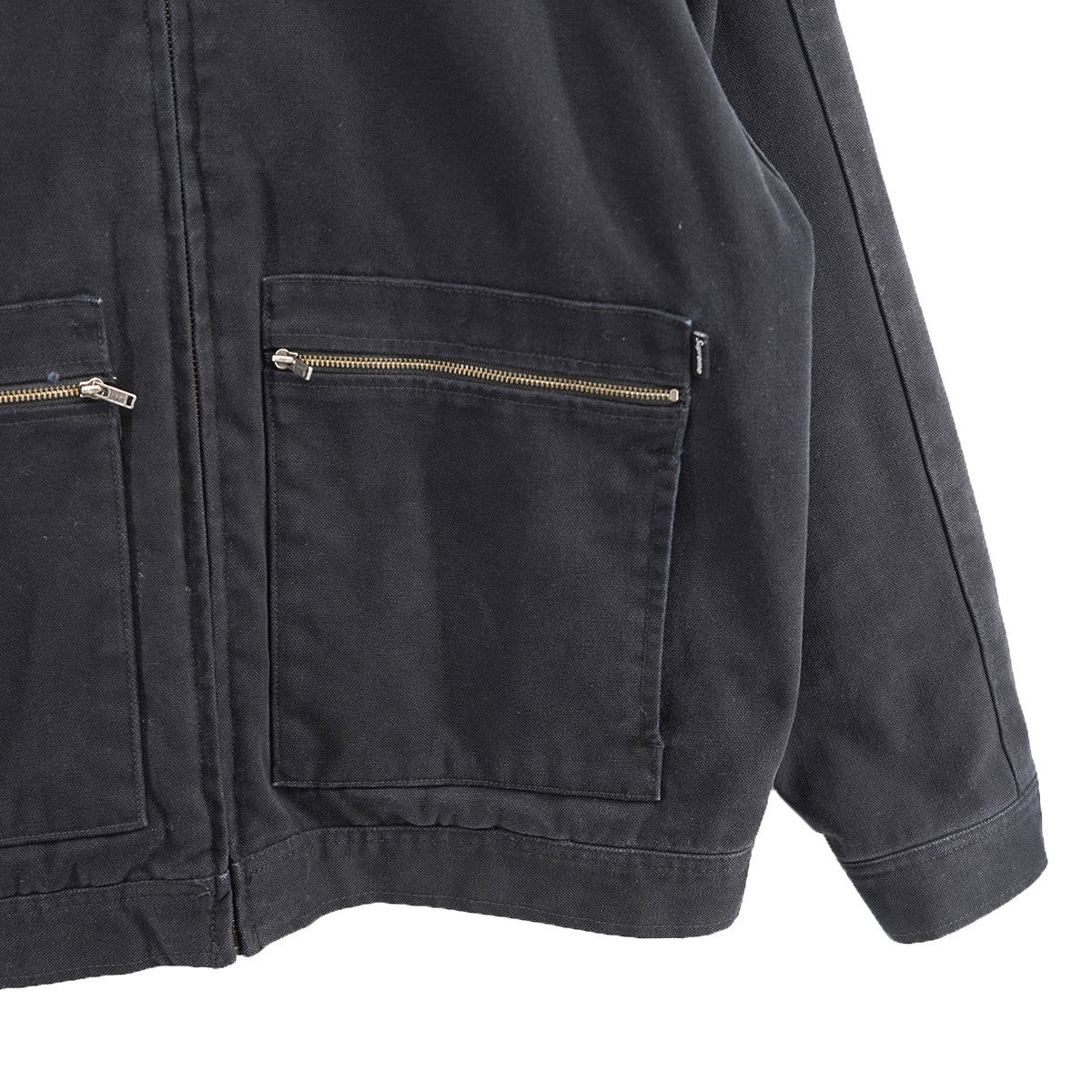 20AW Leather Collar Work Jacketレザー カラー ロゴ 裏地キルティング ワーク ジャケット