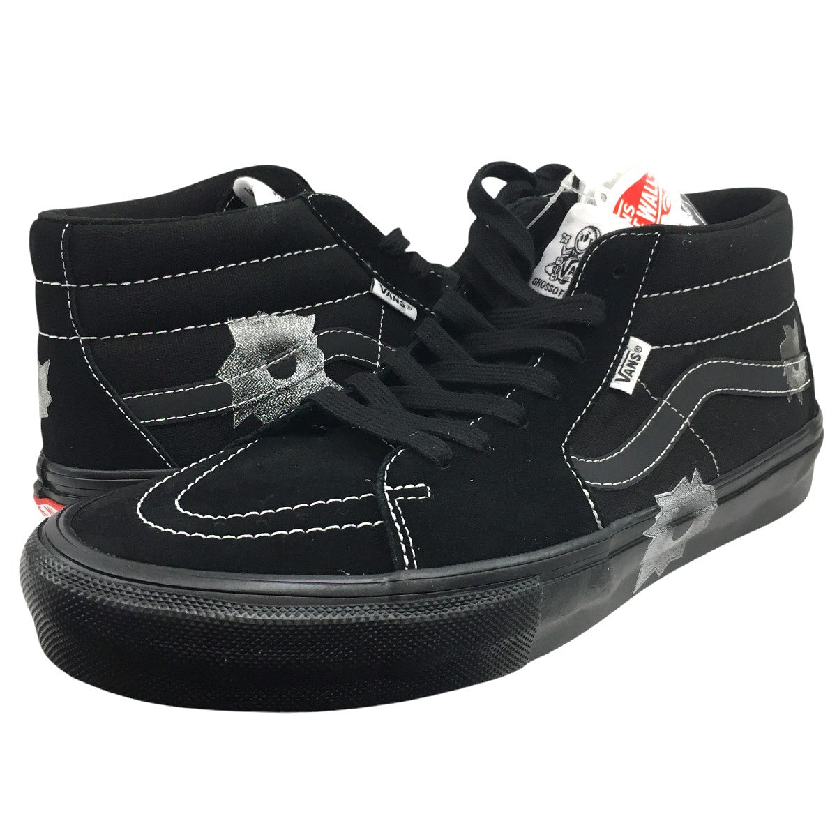 Supreme×VANS 25SS Nate Lowman Skate Grosso Mid Bullet Holeネイトローマン バレットホール スケートグロッソ ミッド ロゴ スニーカー 古着・中古-1枚目のアイテム画像