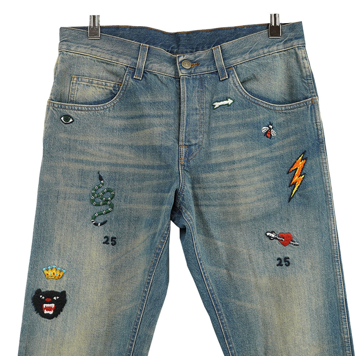 Symbols Tapered Denim Pantシンボル アイコン 刺繍 エンブロイダリー デニム パンツ
