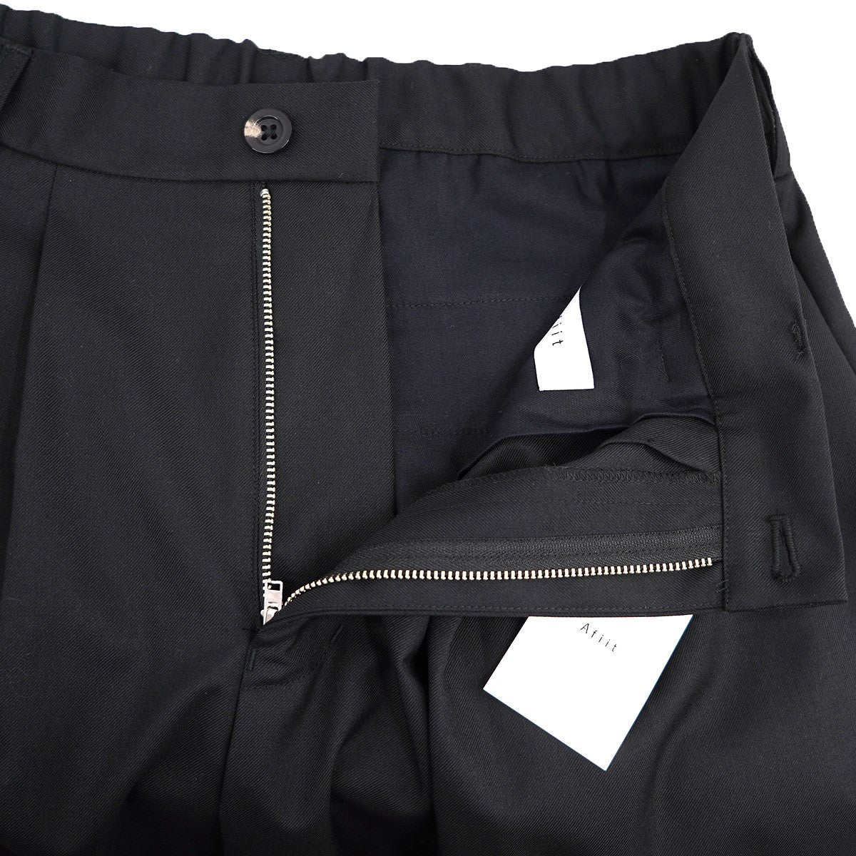 Afiit 25SS 3TUCK SLACKS BLACKスリータック ワイド スラックス パンツ 古着・中古-5枚目のアイテム画像