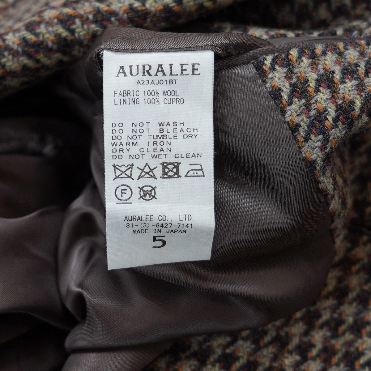 23AW BRITISH WOOL TWEED OVER JACKETブリティッシュ ウール チェック ツイード オーバー ジャケット