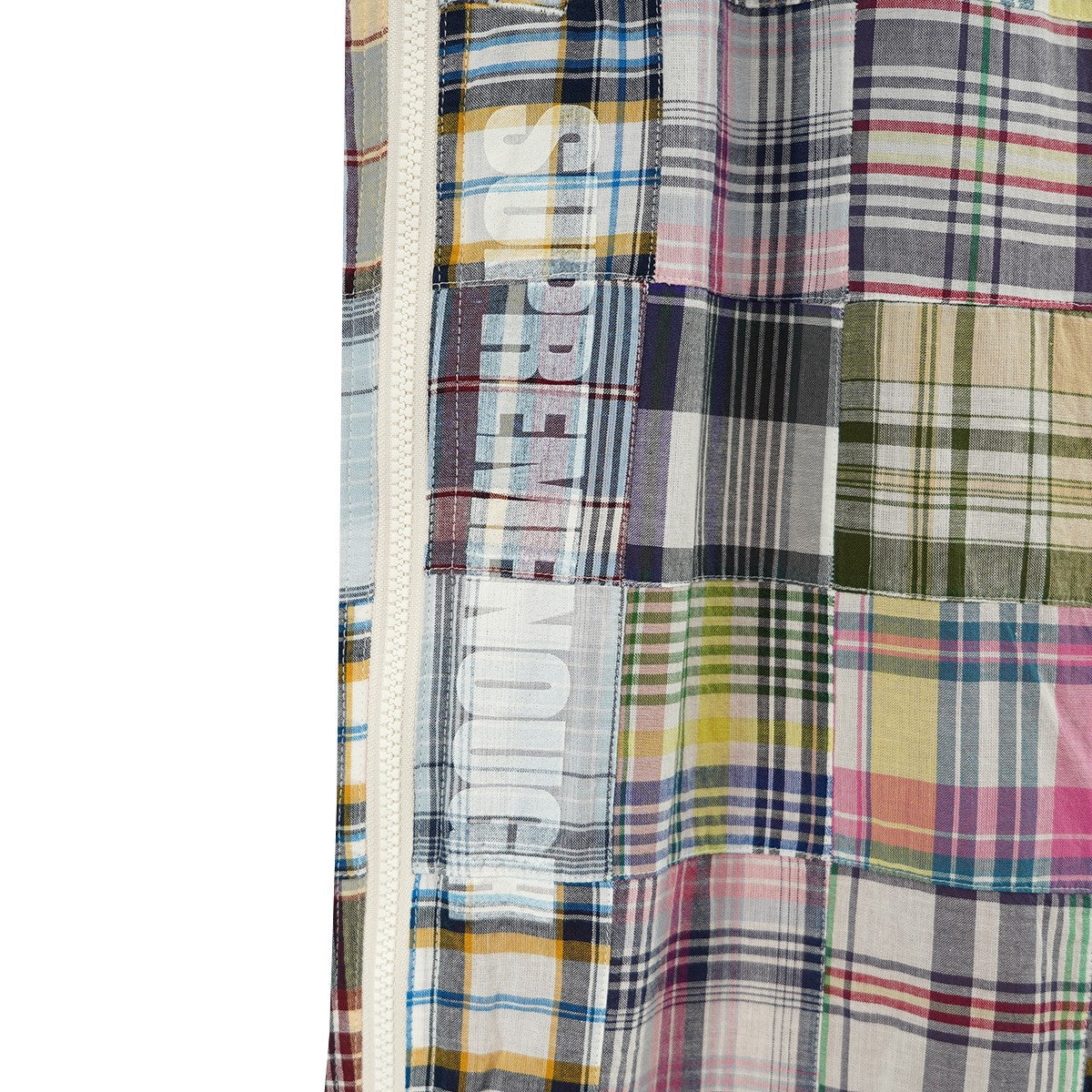 25SS GOODENOUGH Patchwork Full Zip Track Pantコラボ パッチワーク ロゴ フルジップ マドラスチェック イージー トラックパンツ