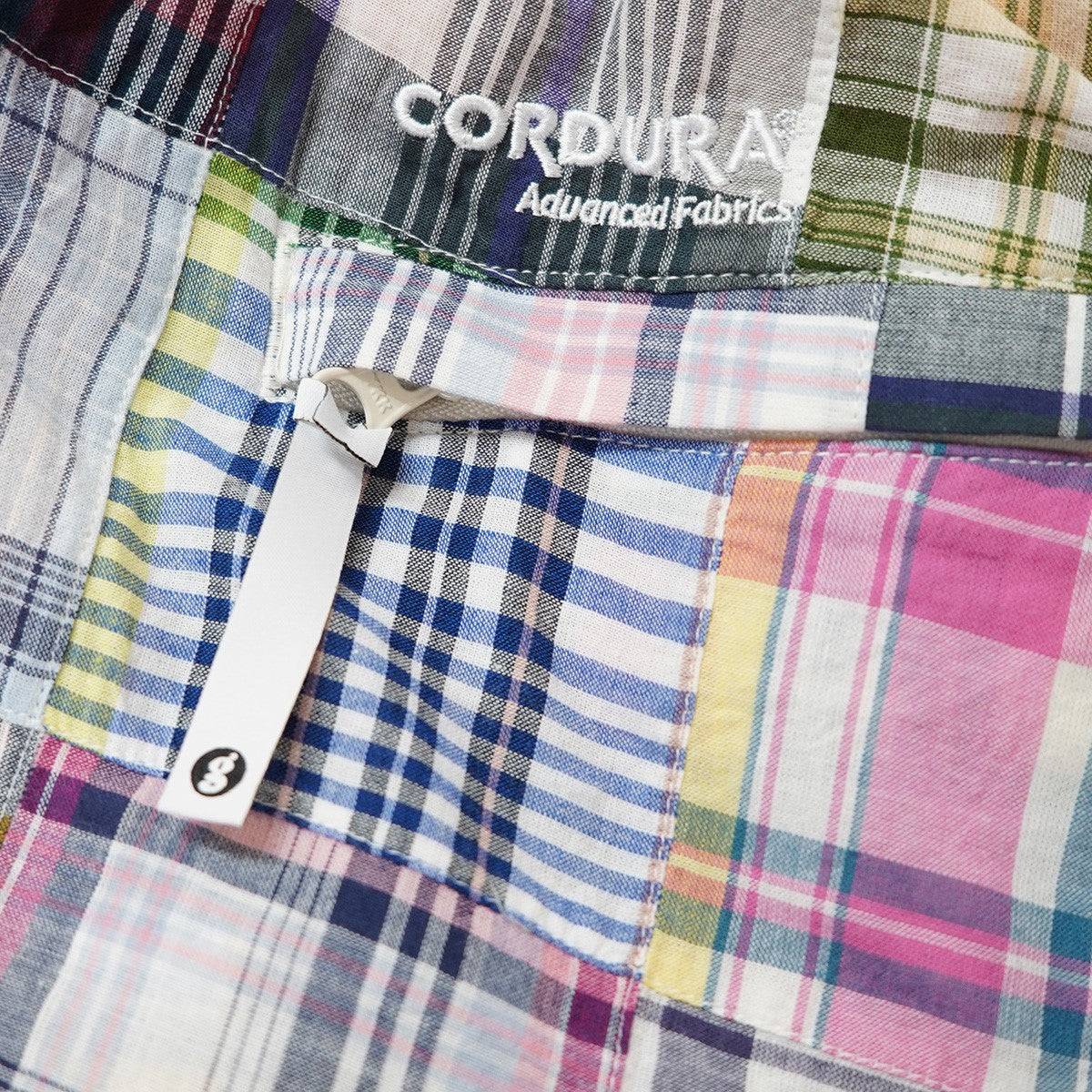 25SS GOODENOUGH Patchwork Full Zip Track Pantコラボ パッチワーク ロゴ フルジップ マドラスチェック イージー トラックパンツ