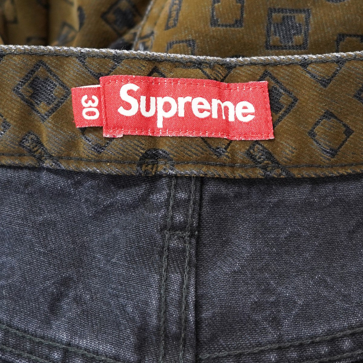 24AW Flocked Loose Fit Jeanロゴ モノグラム フロックド ルーズフィット ジーンズ デニムパンツ