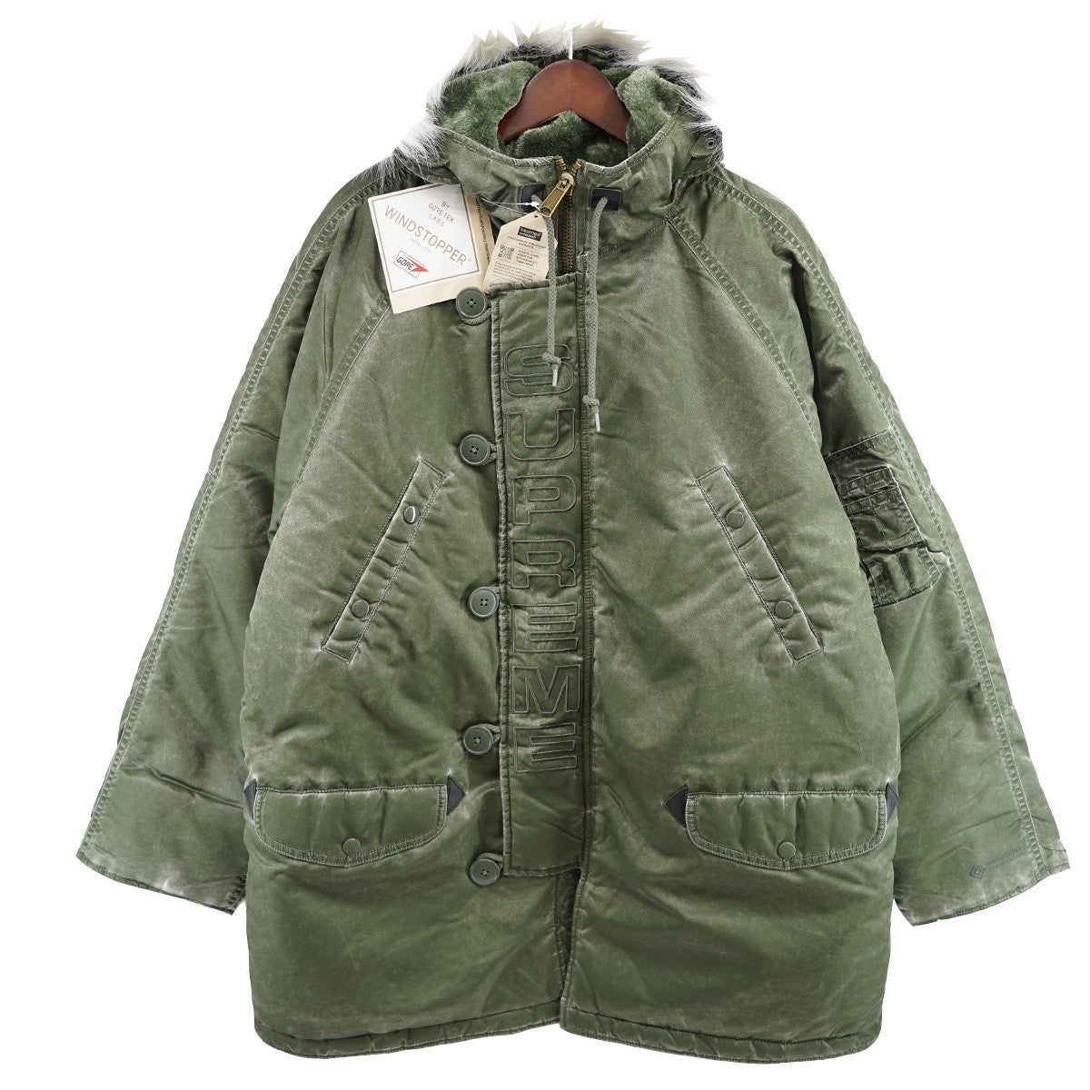 Supreme(シュプリーム) 24AW Washed Flight Satin N-3B Parkaロゴ 