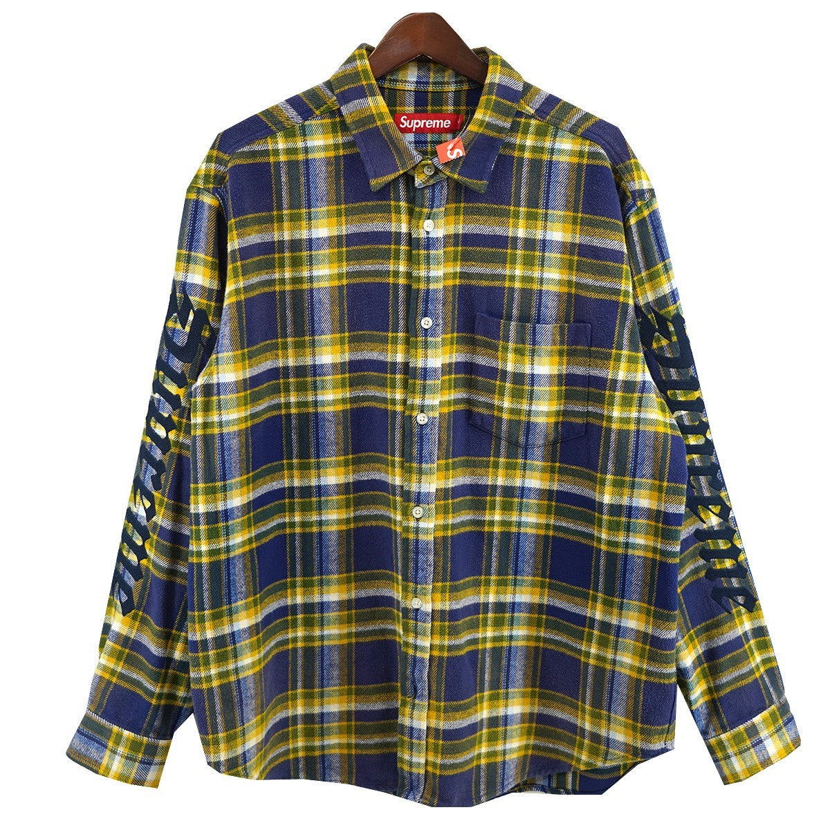 25SS Old English Plaid Flannel Shirtオールドイングリッシュ ロゴ 袖刺繍 チェック プレイド フランネル シャツ