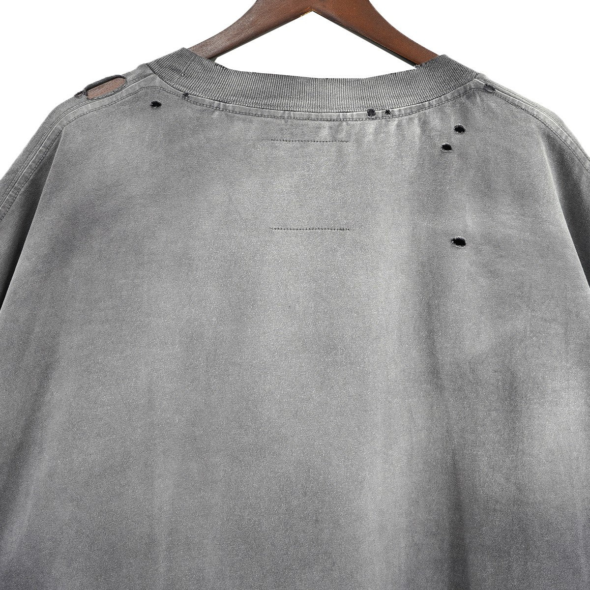 24AW BLEACHED HUGE TEE-BLACK サンフェイデッドライクヒュージVintage ヴィンテージ ダメージ加工 ロング オーバーサイズ Tシャツ