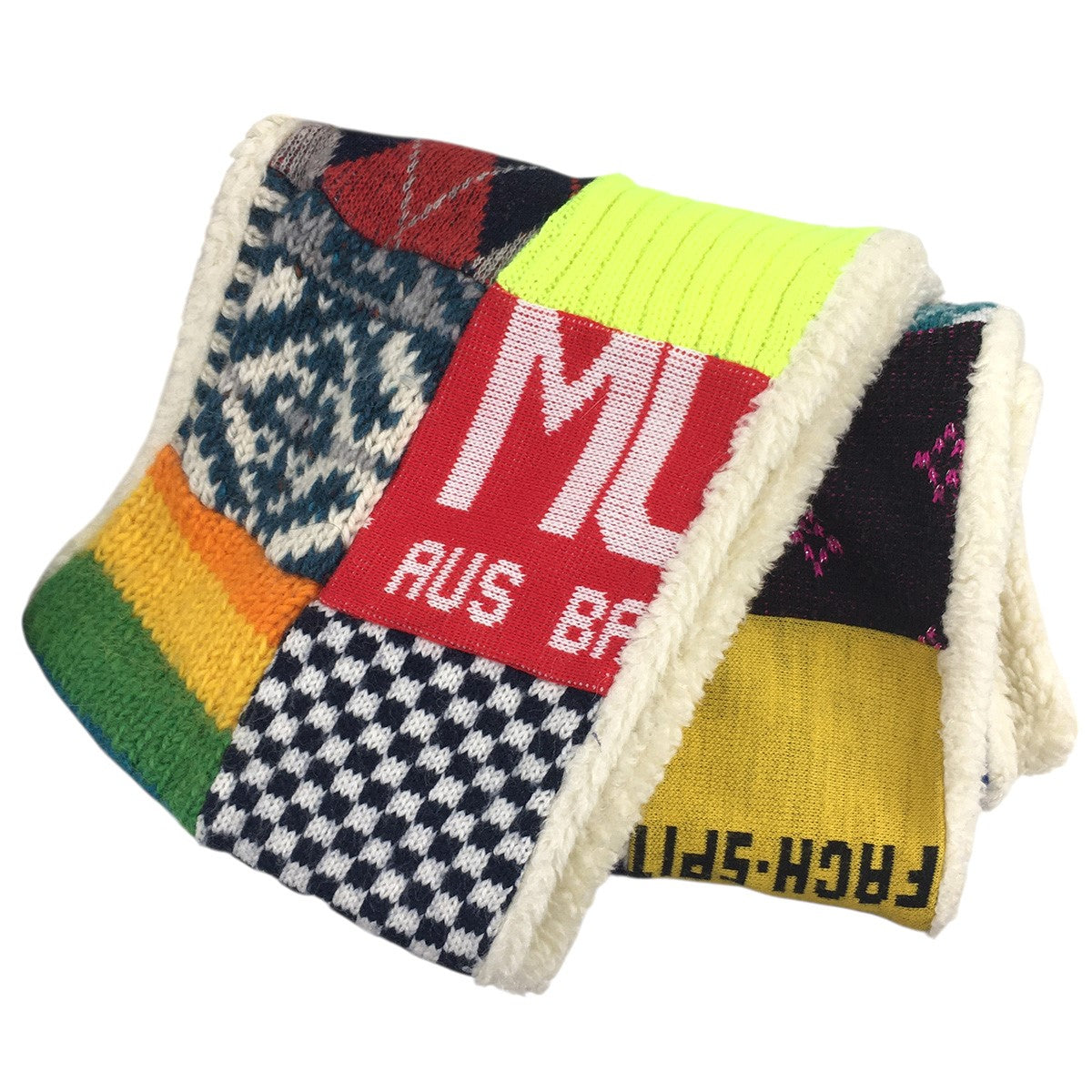 パッチワークデザイン マフラ-